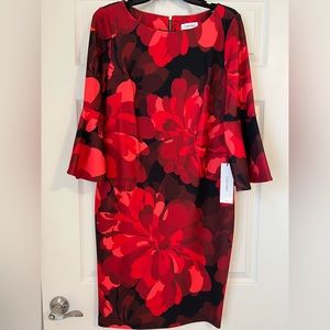 CALVIN KLEIN
Floral Bell-Sleeve Sheath Dress